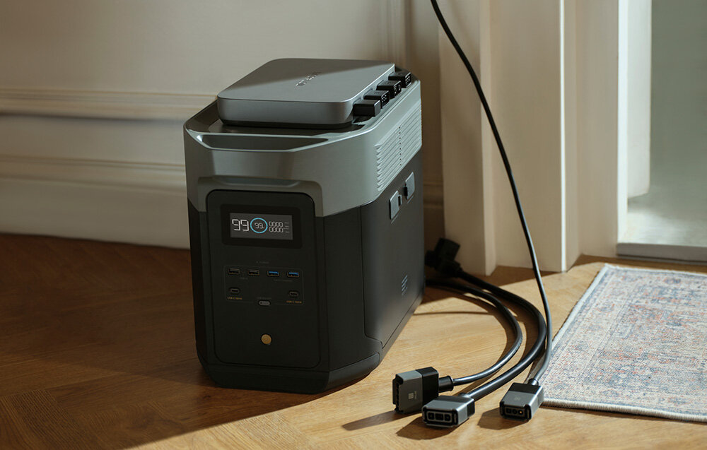 Fotowoltaika balkonowa ECOFLOW Classic Plus Delta 2 rozwiazanie plug & play latwy montaz uchwyty o solidnej konstrukcji plaskie kable