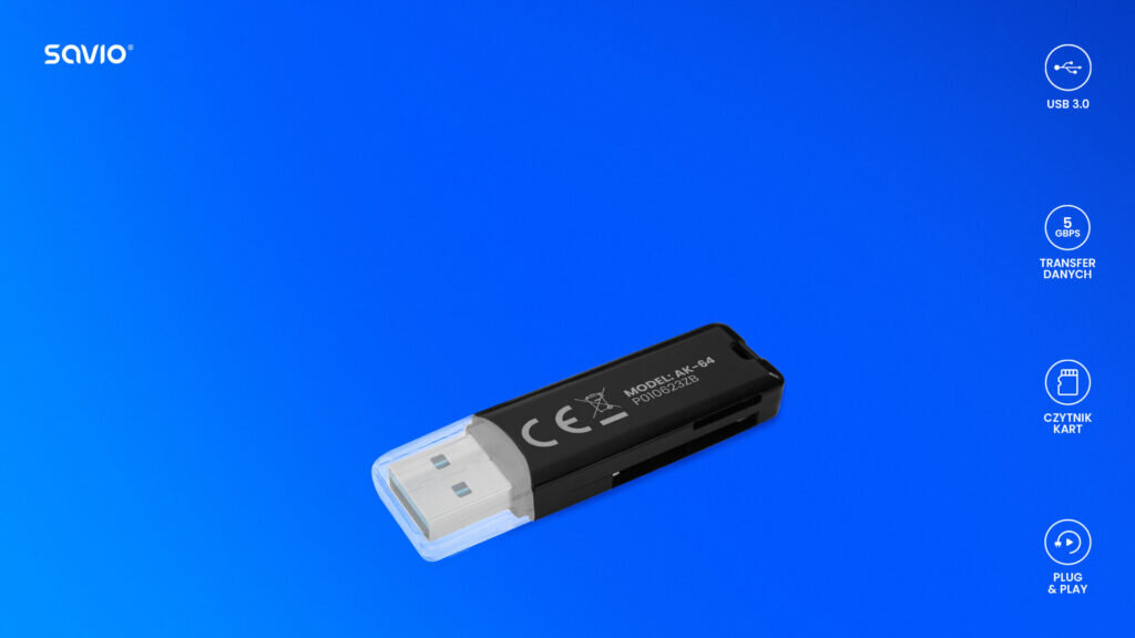 Savio-AK-64-2-czytnik-kart-sd-usb-3-na-niebieskim-tle-ikony-pl