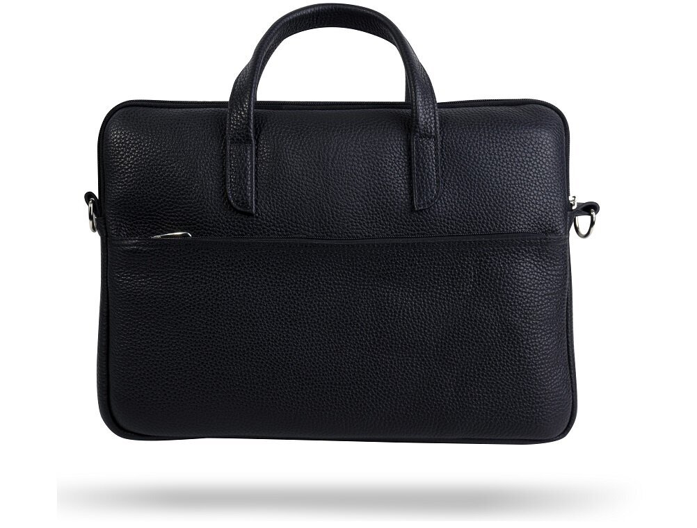 Torba na laptopa BALTAN 15,6 cali Czarny minimalizm elegancja klasyka wygoda podróże produkcja skóra lakier naturalne