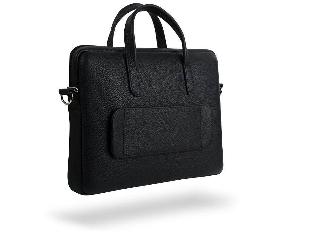Torba na laptopa BALTAN 15,6 cali Czarny minimalizm elegancja klasyka wygoda podróże produkcja skóra lakier naturalne