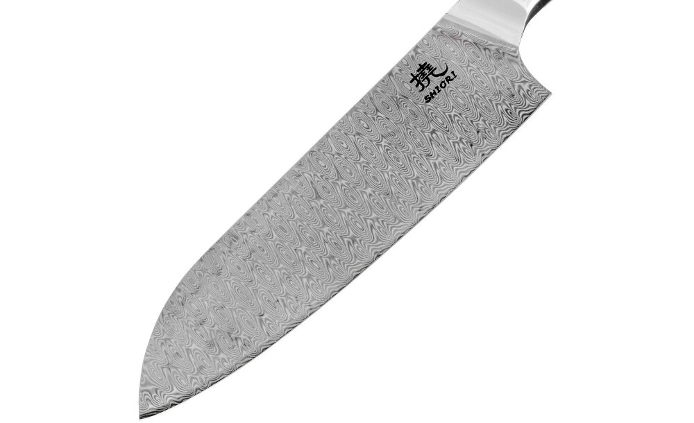 Nóż SHIORI Yasashi-sa Santoku wysoka jakosc wykonanie 110 warstw stal damascenska