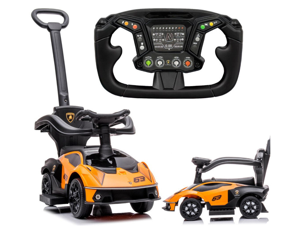 Jeździk SUN BABY Lamborghini Essenza SCV12 Pomarańczowy wyglad Zainspirowany ekskluzywnym wyjatkowym modelem Lamborghini Essenza SCV12 stylowy elegancki sportowe osiago dla fanow sportowych aut