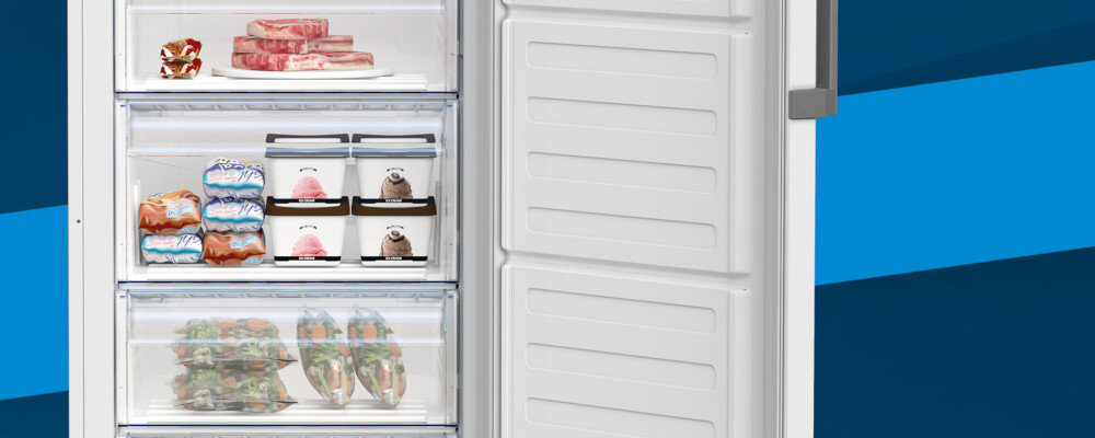 Zamrażarka BEKO RFSA240M43WN pojemność szuflady