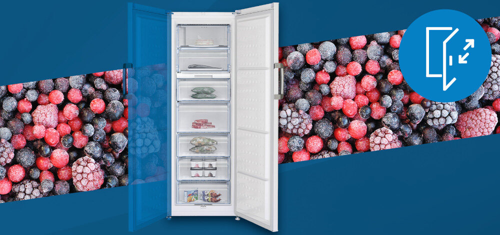 Zamrażarka BEKO FS127340N zmiana kierunku otwierania drzwi