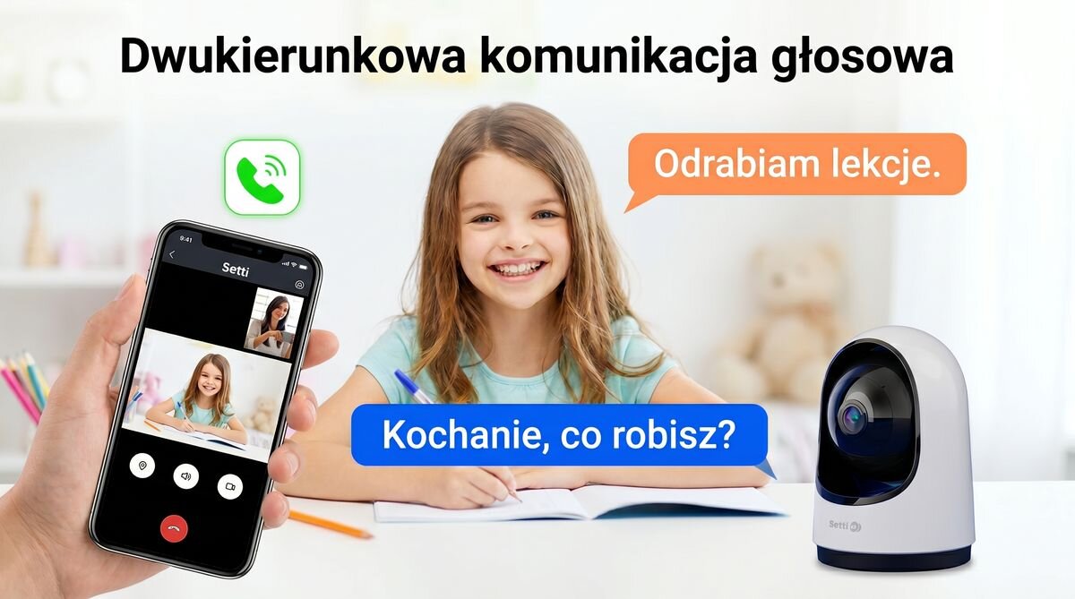 Kamera monitorująca SETTI+ SC842 wifi komunikacjad