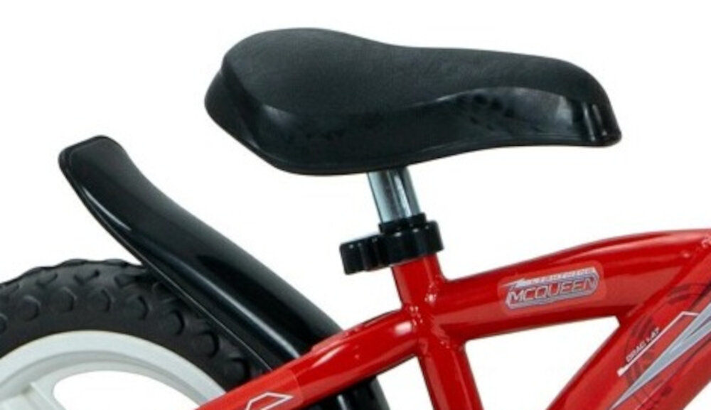 Rower dzieciecy HUFFY Disney Auta 12 cali dla chłopca Czerwony siodelko wygodne piankowe blotniki