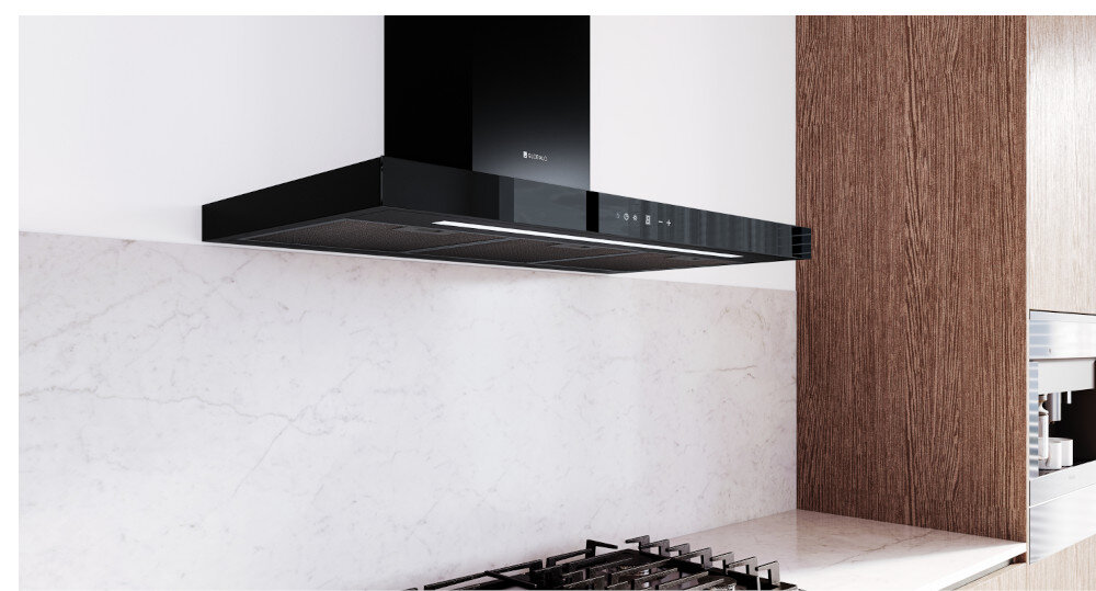 OKAP GLOBALO Lonatio 90.1 czarny wyciąg pochłaniacz rura wentylacja oczyszczanie powietrza