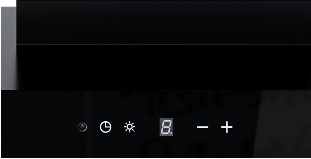 OKAP GLOBALO Lonatio 60.1 czarny regulacja moc 4 stopnie prędkość boost poziom pracy soft-touch