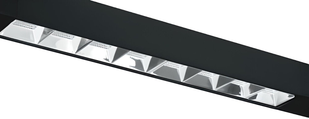 Lampa szynowa DPM X-Line STF-20W-B Czarny wbudowane zrodlo swiatla moc 20 W 8 diod LED typu COB zywotnosc do 25000 godzin strumien swietlny 1500 lm naturalna barwa swiatla o temperaturze 4000 K barwa uniwersalna