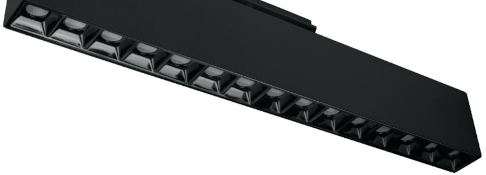 Lampa szynowa DPM X-Line STF2-15W-B Czarny wbudowane zrodlo swiatla moc 15 W 15 diod LED typu COB zywotnosc do 25000 godzin strumien swietlny 1350 lm naturalna barwa swiatla o temperaturze 4000 K barwa uniwersalna