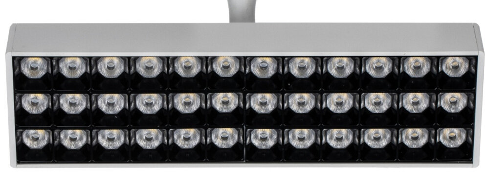 Reflektor szynowy DPM X-Line STR2-20W-W Biały wbudowae zrodlo swiatla moc 20 W 36 diod LED zywotnosc do 25000 godzin strumien swietlny 1750 lm naturalna barwa swiatla o temperaturze 4000K naturalna barwa