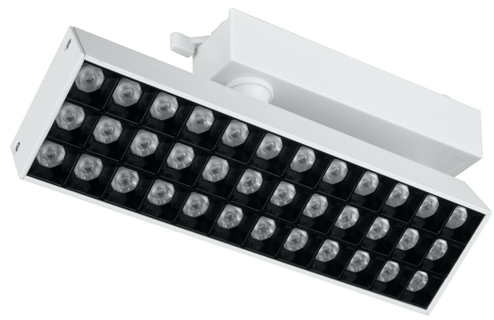 Reflektor szynowy DPM X-Line STR2-20W-W Biały do montazu w systemie szynowym 1-fazowego X-LINE DPM nie wymaga specjalnych umiejetnosci i narzedzi wsuniecie plytki montazowej w wybrane miejsce na szynie przesuniecie bocznych blokad