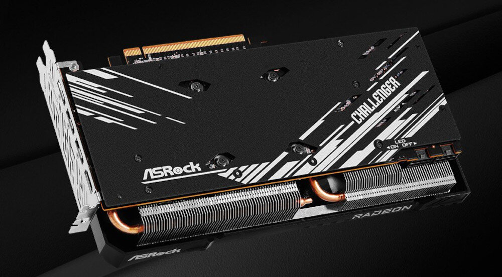 Karta graficzna ASROCK Radeon RX 7800 XT Challenger OC 16GB backplate sztywność wytrzymałość