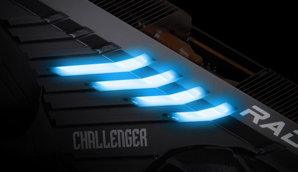 Karta graficzna ASROCK Radeon RX 7800 XT Challenger OC 16GB wygląd podświetlenie LED styl obudowa