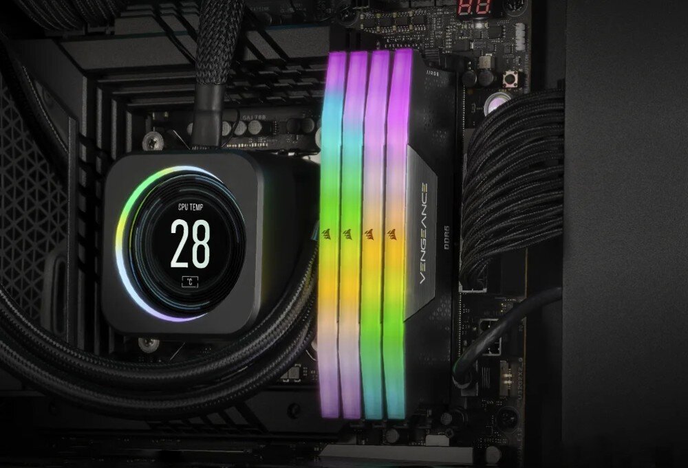 Pamięć RAM CORSAIR Vengeance RGB DDR5 32GB (2x16GB) 7200MHz opis