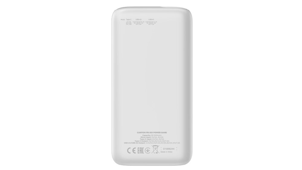 Powerbank CANYON PB-301 30000mAh - funkcje