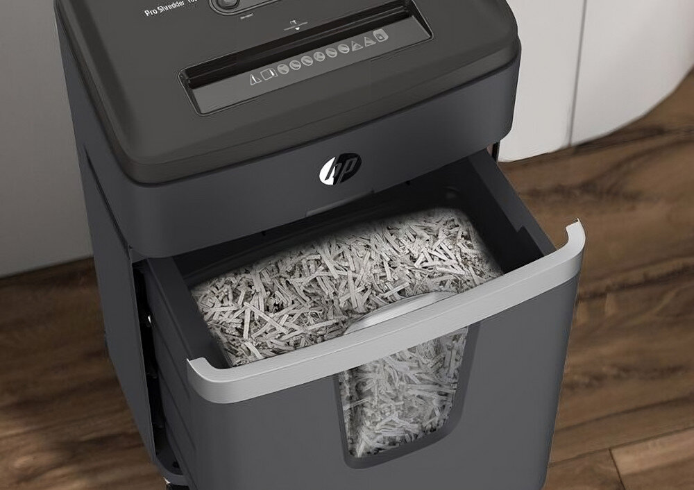 Niszczarka HP Pro Shredder 18CC pojemnik kontrolki zacięcia