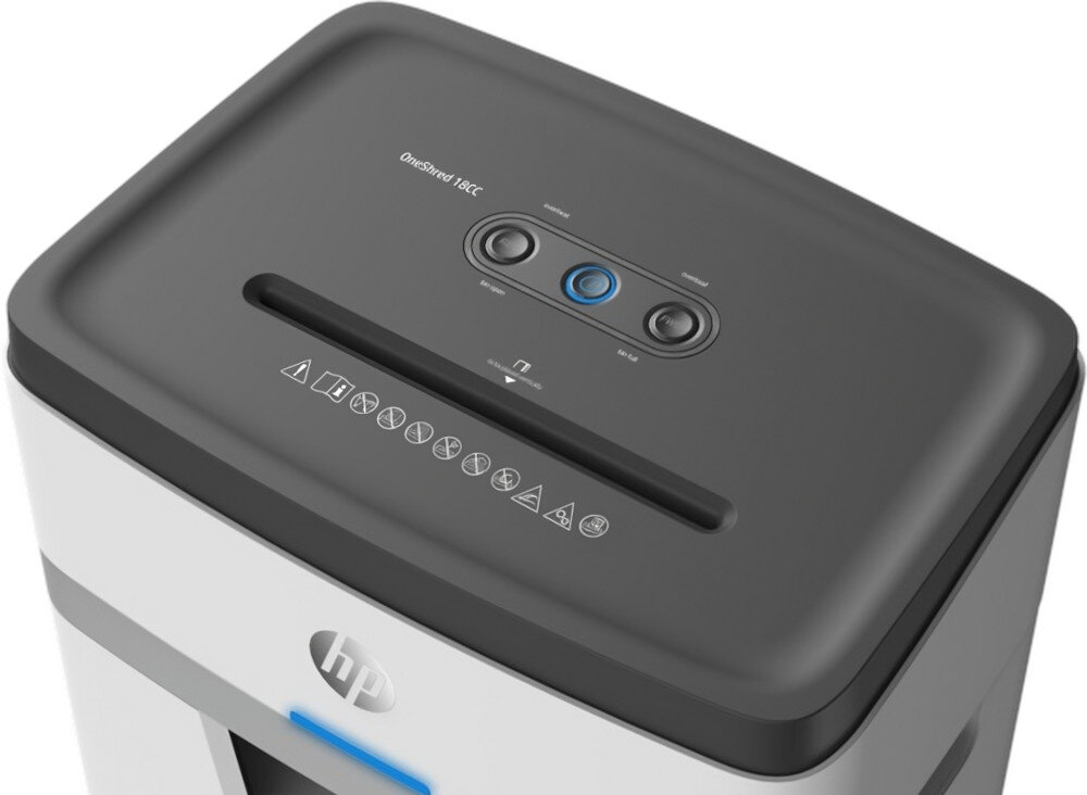 Niszczarka HP OneShred 18CC głośność funkcje diody