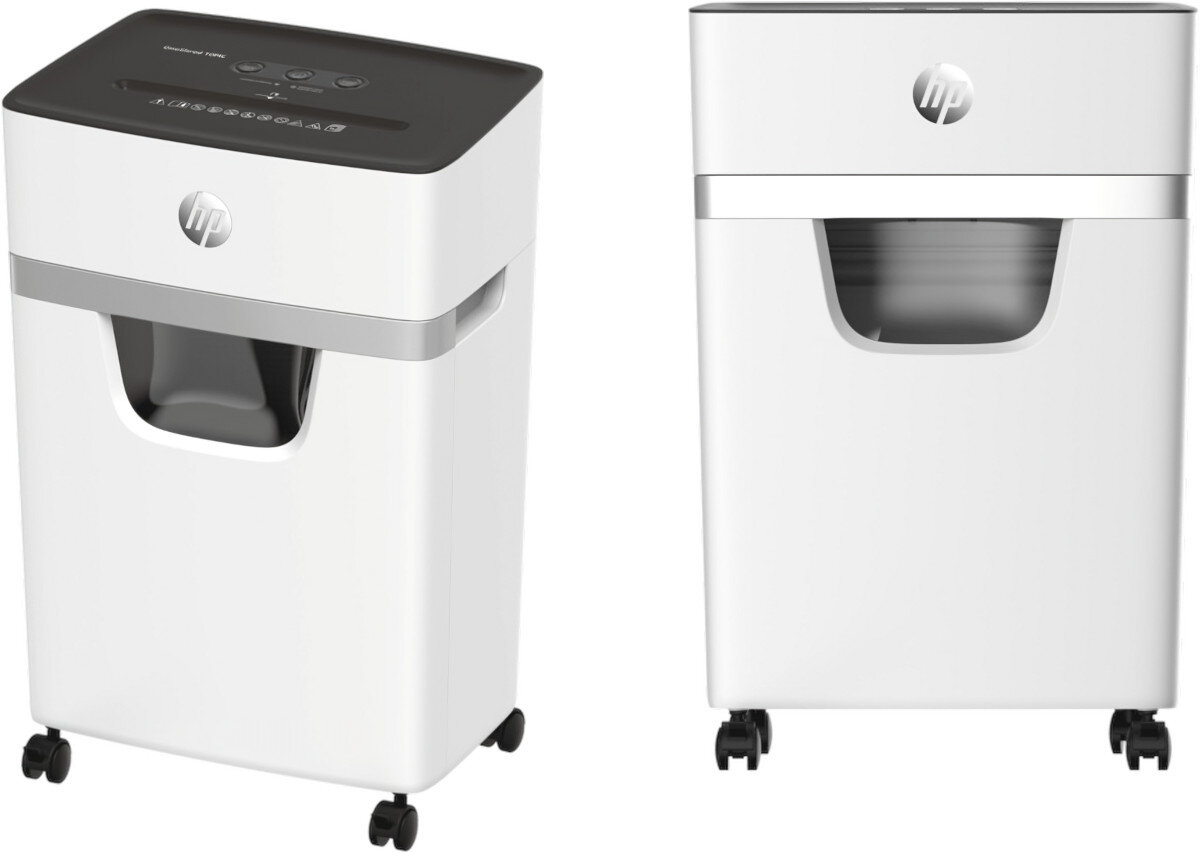 Niszczarka HP OneShred 10MC kółka pojemnik okienko