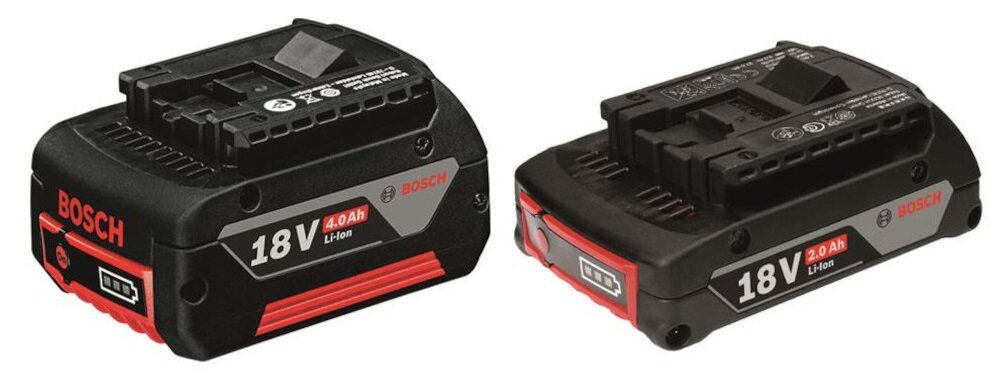 Akumulator BOSCH Professional 1600A01ZS9 2Ah/4Ah 18V + ładowarka dla narzedzi akumulatorowych mobilnosc elastycznosc seria GBA 18V oszczednosc pieniedzy i czasu