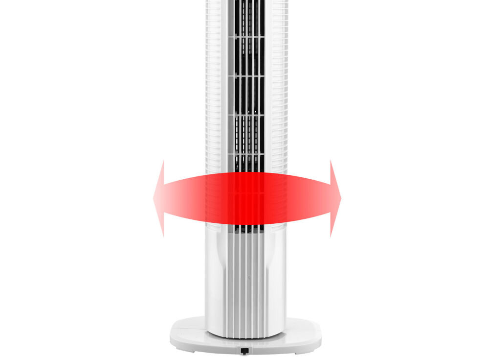 Wentylator kolumnowy SENCOR SFT 3112WH maksymalny przepływ powietrza 7,38 m3/min prędkość przepływu 0,68 m/min szybkie efektywne rozpraszanie ciepła wysoka efektywność cicha praca maksymalny poziom hałasu 56,1 dB niska emisja dźwięku
