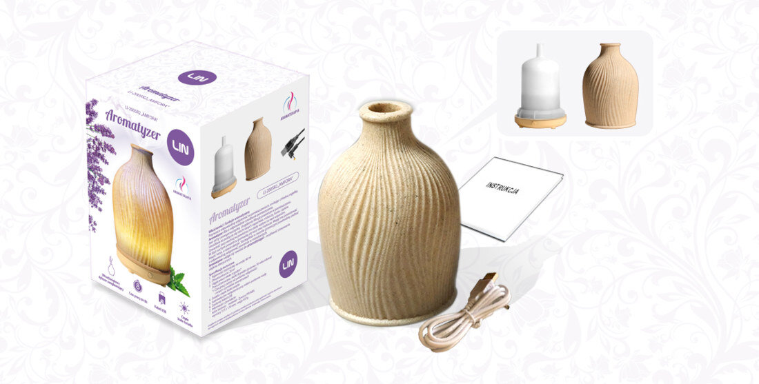 Aromatyzer LIN LI2005R2 Amfora Brązowy zbiorniczek pojemnosc 80 ml czas pracy