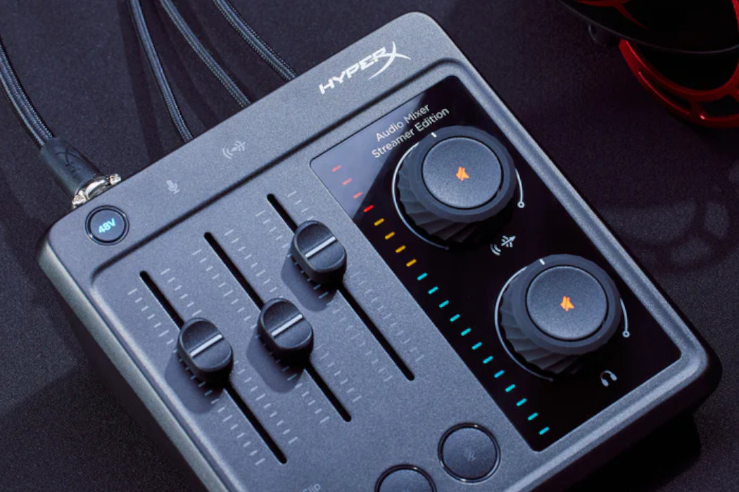 Mikser audio HYPERX 73C12AA zabawa dźwięk dostępność wejścia pokrętła wyposażenie