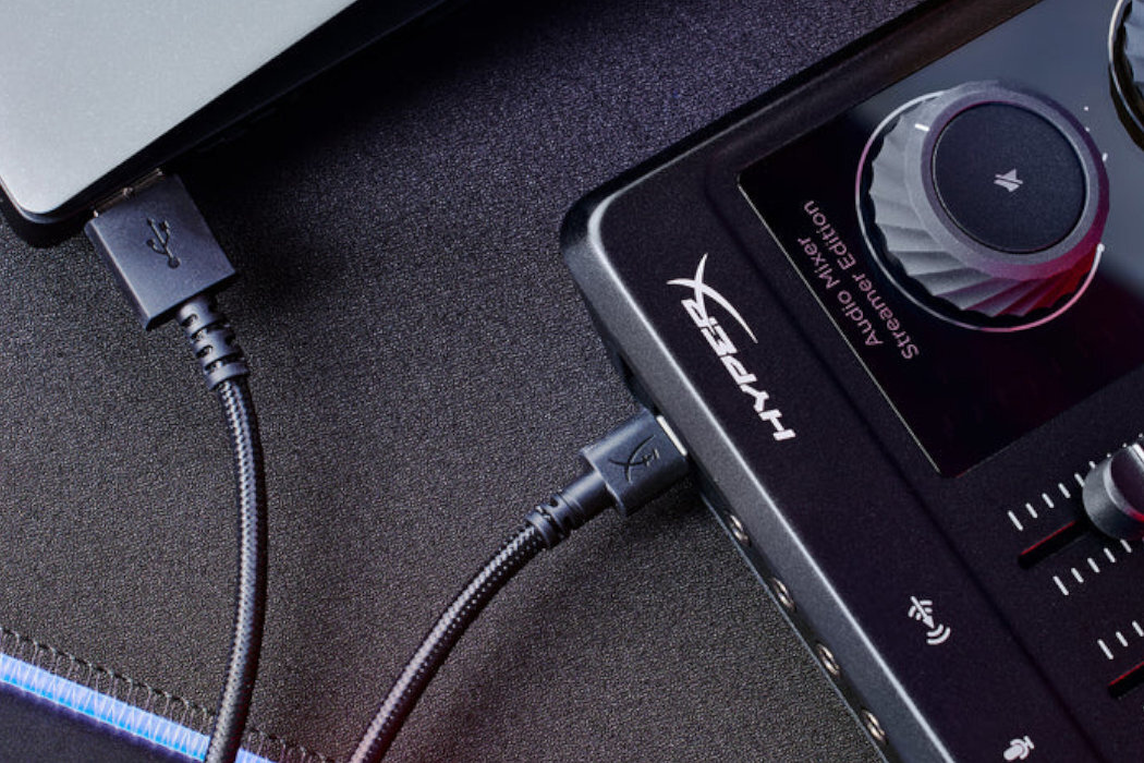 Mikser audio HYPERX 73C12AA zabawa dźwięk dostępność wejścia pokrętła wyposażenie