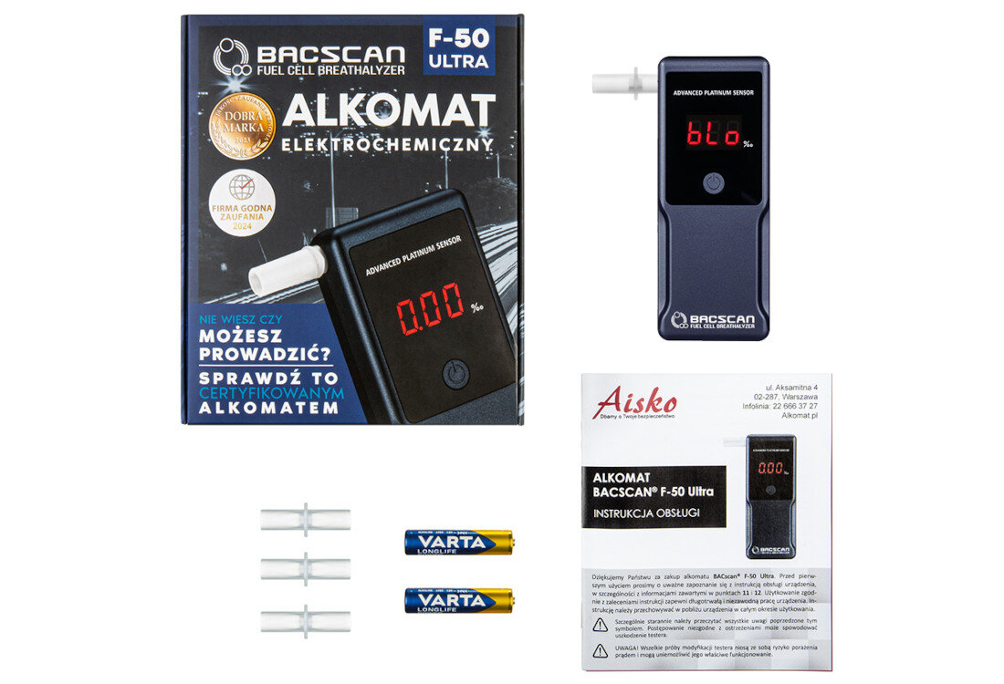 Alkomat BACSCAN F-50 Ultra zestaw akcesoria komplet wyposażenie