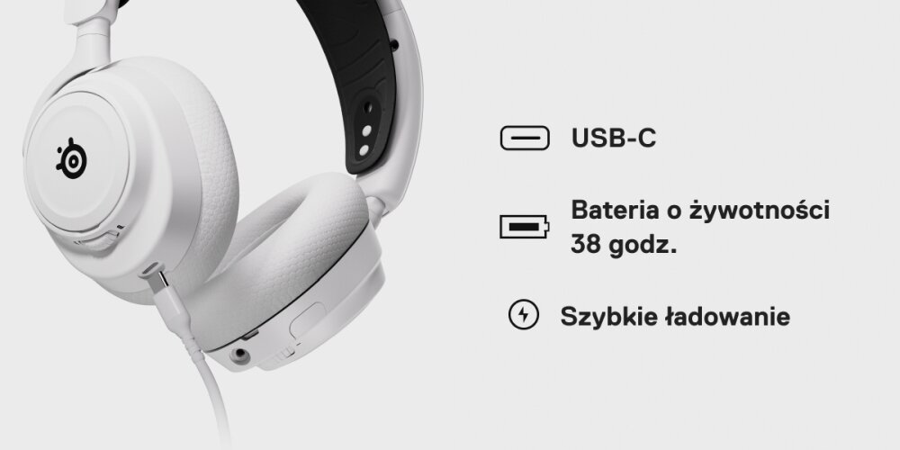 Słuchawki STEELSERIES Arctis 7X+ design komfort lekkość dźwięk jakość wrażenia słuchowe ergonomia lekkość sport aktywność podróże czas pracy działanie akumulator gaming xbox gra oprogramowanie