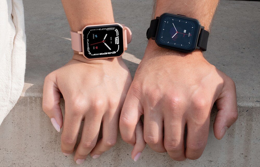 Smartwatch MAXCOM FW56 Carbon Pro ekran bateria czujniki zdrowie sport pasek ładowanie pojemność rozdzielczość łączność sterowanie krew puls rozmowy smartfon aplikacja