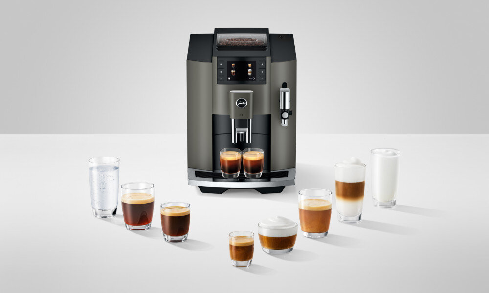 Ekspres JURA E8 Dark Inox (EC) Funkcja ExtraShot kawa mleczna porcja
