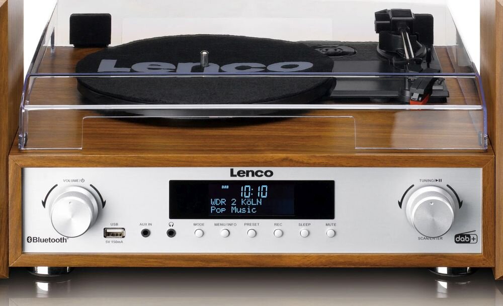 Gramofon LENCO MC-160WD Drewno predkosc stereo wysoka jakosc