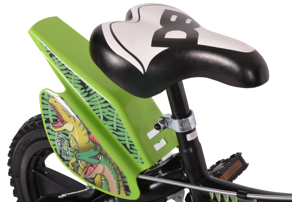 Rower dziecięcy DINO BIKES Dinozaury 14 cali dla chłopca siodełko wygodne piankowe designerskie blotniki nad przednim i tylnym kolem