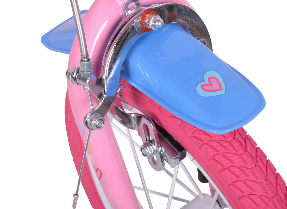 Rower dziecięcy DINO BIKES Świnka Peppa 14 cali dla dziewczynki hamulce przedni i tylny Caliper