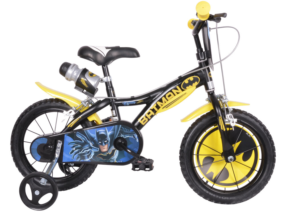 Rower dziecięcy DINO BIKES Batman 14 cali dla chłopca w cdla fanow Batmana dla dzieci w wieku od 4 do 5 lat