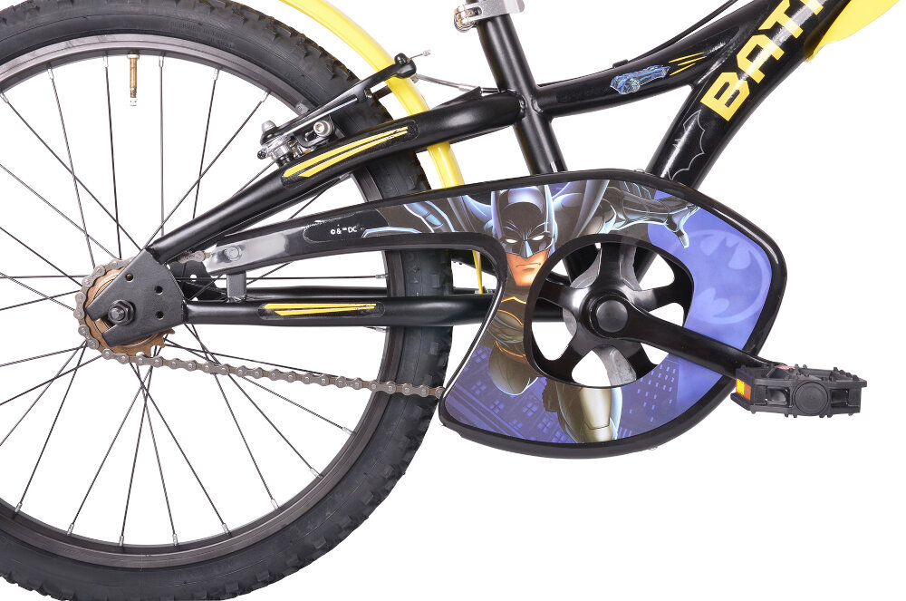 Rower dziecięcy DINO BIKES Batman 20 20 cali 20-calowe koła aluminiowe obrecze stalowe piasty lekki 10 kg stabilny opony KENDA plynna jazda redukcja dragn lancuch stylowa oslona