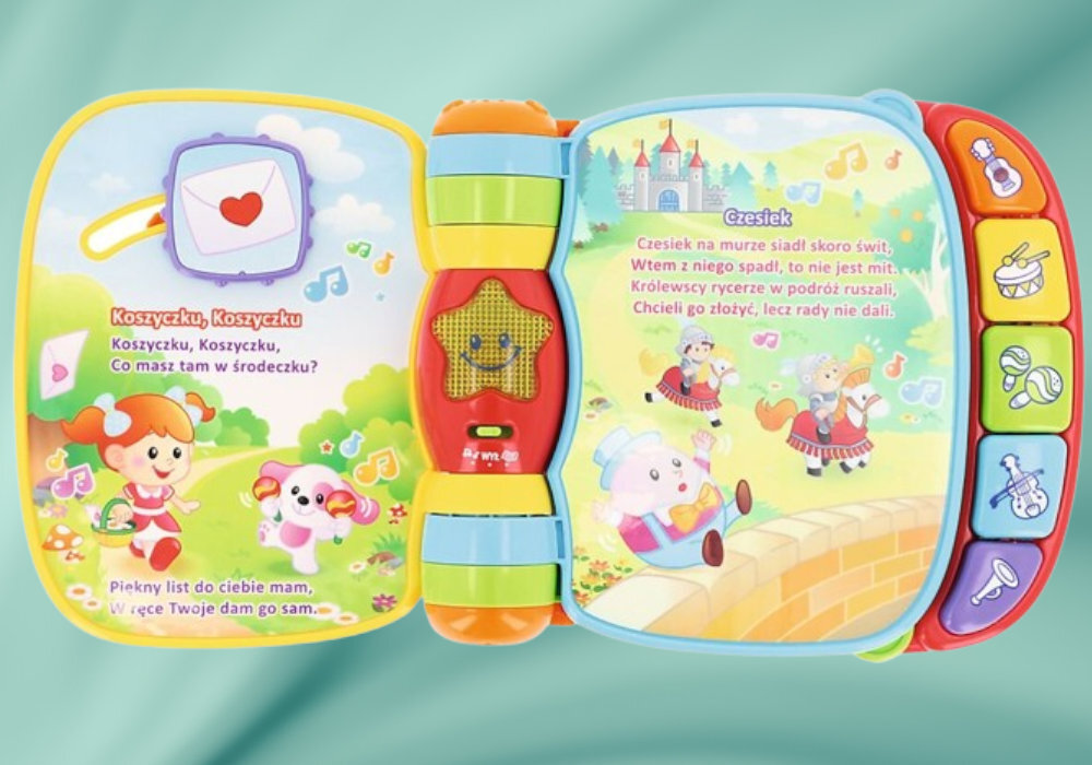 Zabawka edukacyjna VTECH Muzyczne Opowiadanki edukacja zaufanie śmiech marka dźwięk światło