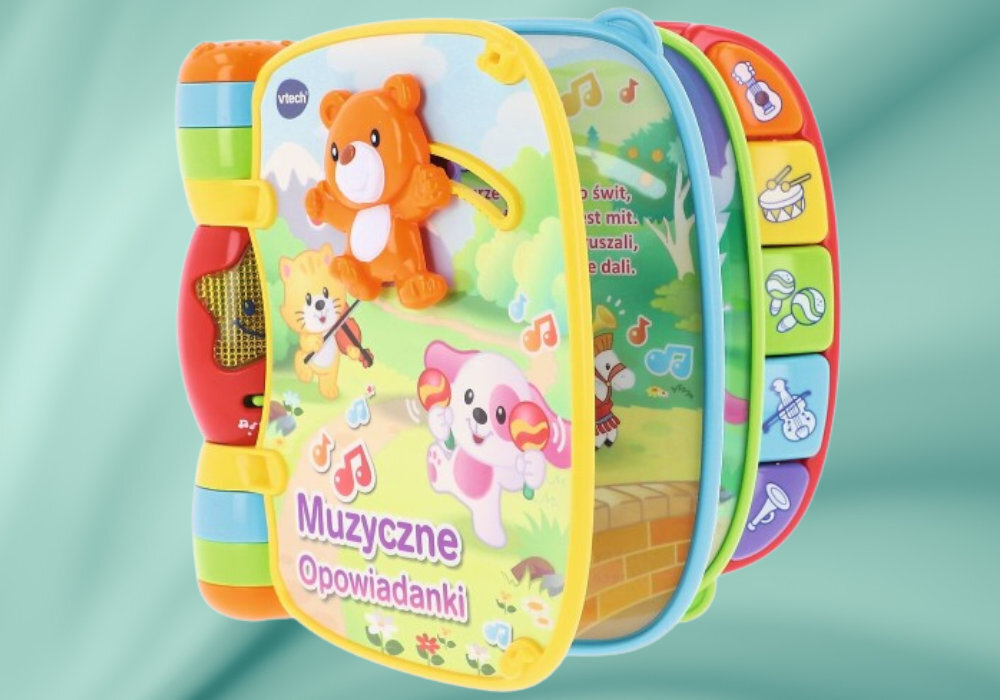 Zabawka edukacyjna VTECH Muzyczne Opowiadanki edukacja zaufanie śmiech marka dźwięk światło
