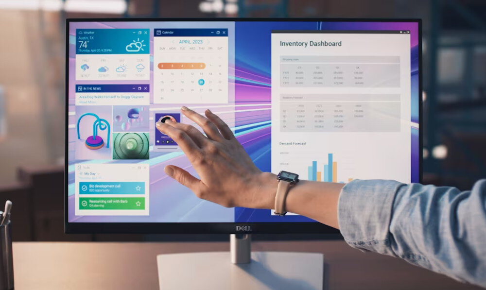 Monitor DELL P2424HT 23.8 1920x1080px IPS przekątna wielkość obsługa dotyk poduczki cechy
