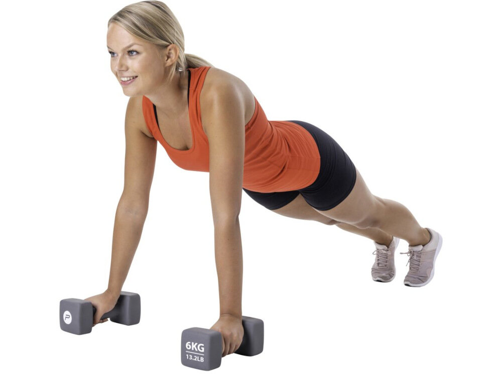 Hantla PURE2IMPROVE Dumbell 6 kg ergonomiczny antyposlizgowy uchwyt srednica 4,5 cm