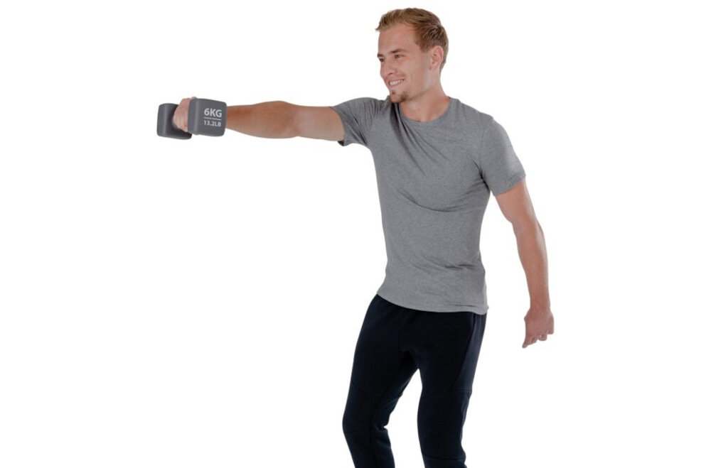 Hantla PURE2IMPROVE Dumbell 6 kg wytrzymaly neopren dlugotrwala trwalosc do domu do profesjonalnych silowni