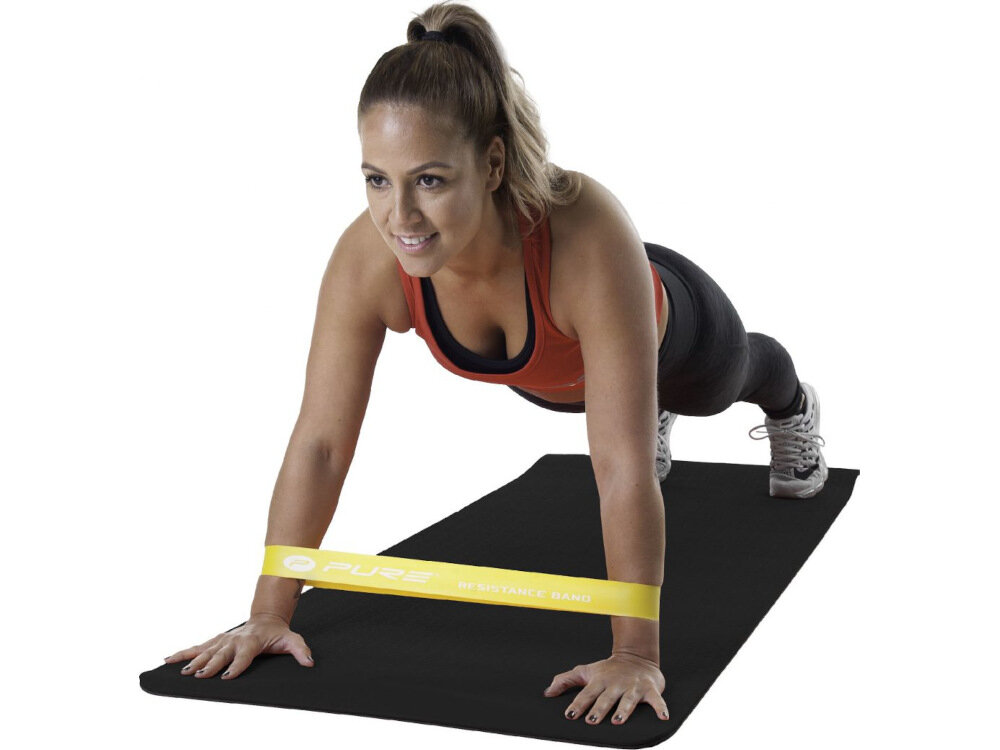 Mata PURE2IMPROVE Tpe Mat Czarnyz miekkiej pianki TPE grubosc 1 cm zapobiega slizgani sie bezpieczny trening miekka elastyczna latwa w utrzymaniu czystosci miekka sciereczka lagodne srodki myjace