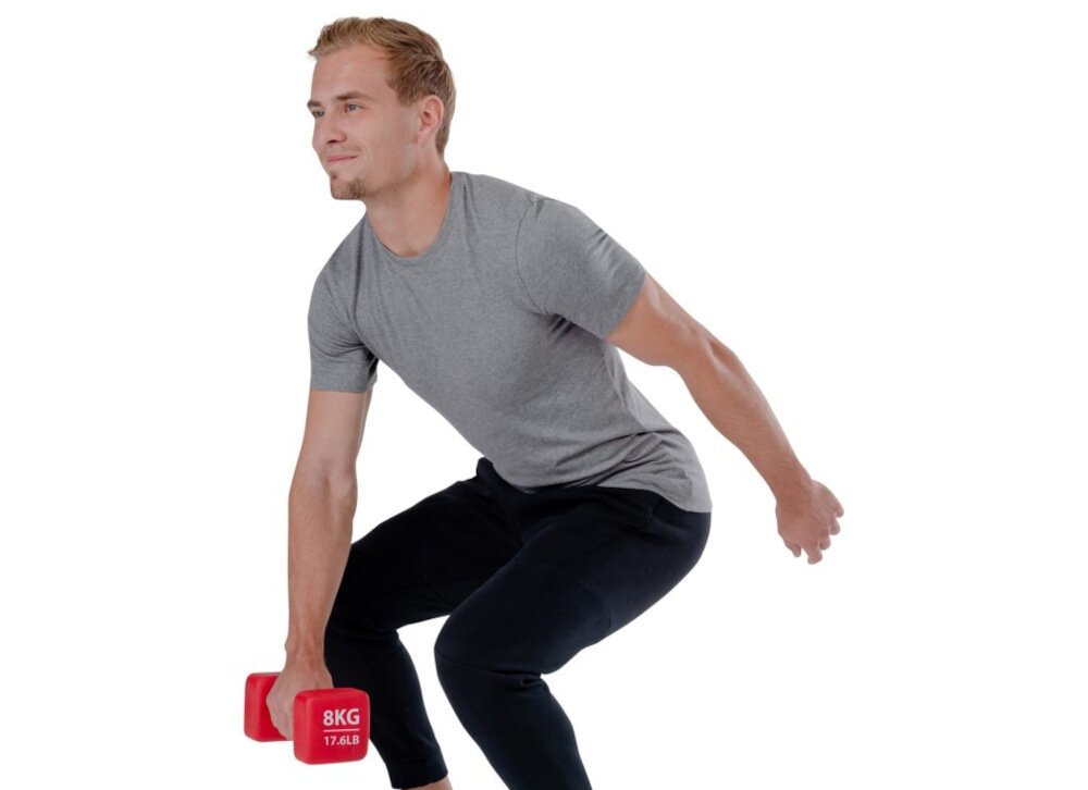 Hantla PURE2IMPROVE Dumbell 8 kg ergonomiczny antyposlizgowy uchwyt srednica 4,5 cm