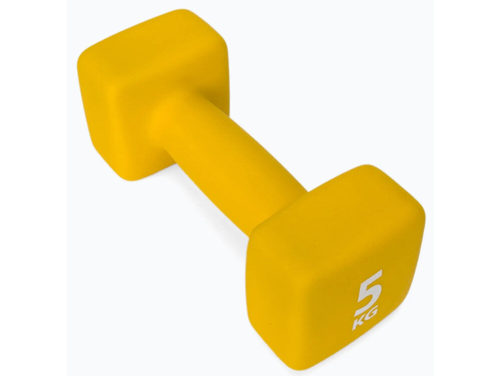 Hantla PURE2IMPROVE Dumbell 5 kg klasyczny funkcjonalny design latwy transport przechowywanie kwadratowa konstrukcja