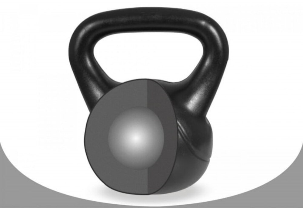 Kettlebell GORILLA SPORTS 3010 2 kg powloka z mocnego winylu wewnatrz w calosci z cementu