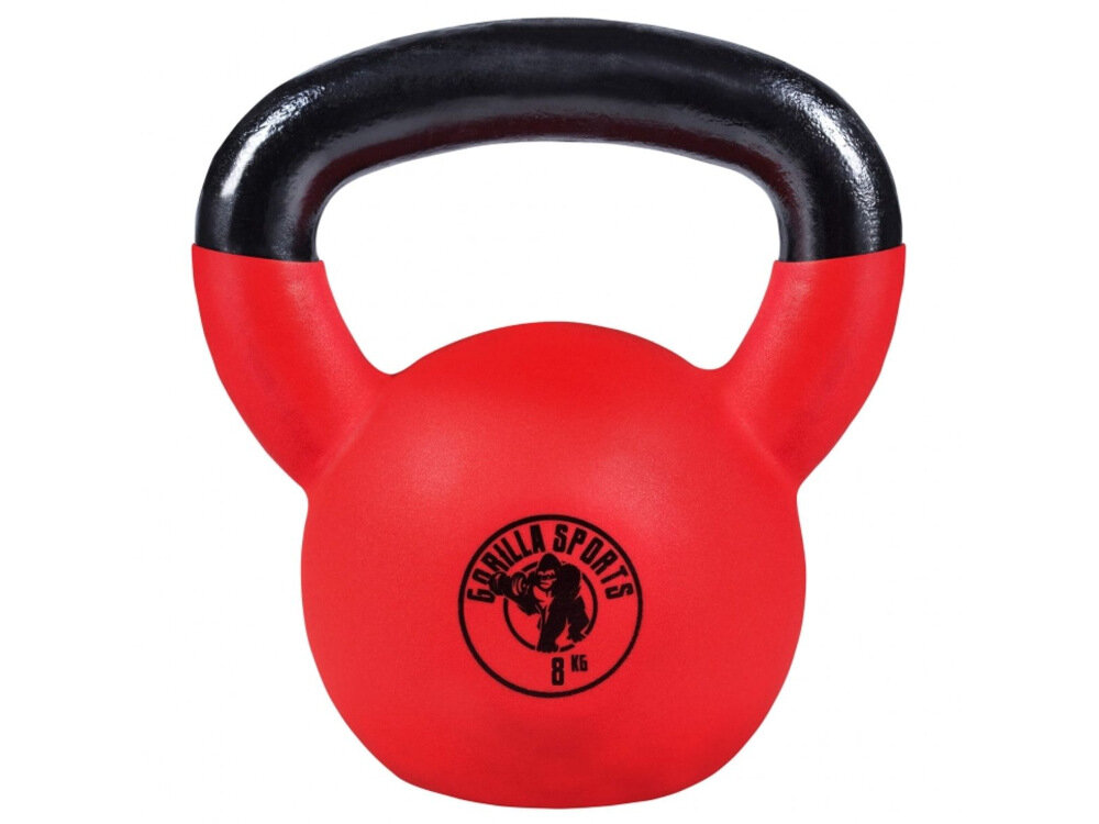 Kettlebell GORILLA SPORTS 2466 8 kg solidnie wykonany funkcjonalny przyrzad treningowy