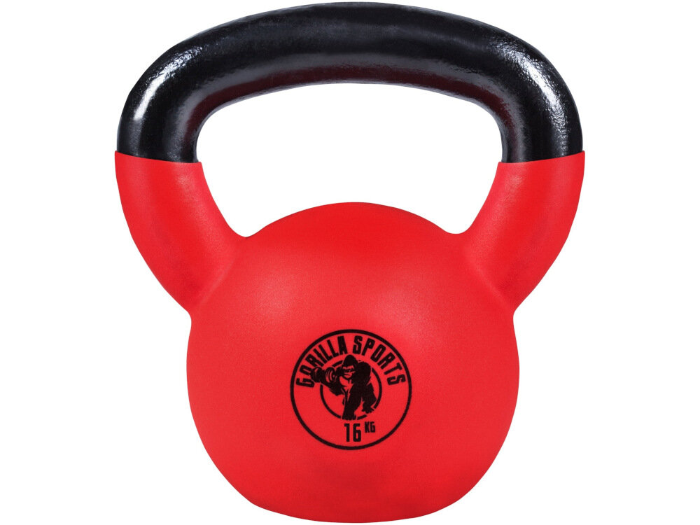 Kettlebell GORILLA SPORTS 3018 16 kg solidnie wykonany funkcjonalny przyrzad treningowy