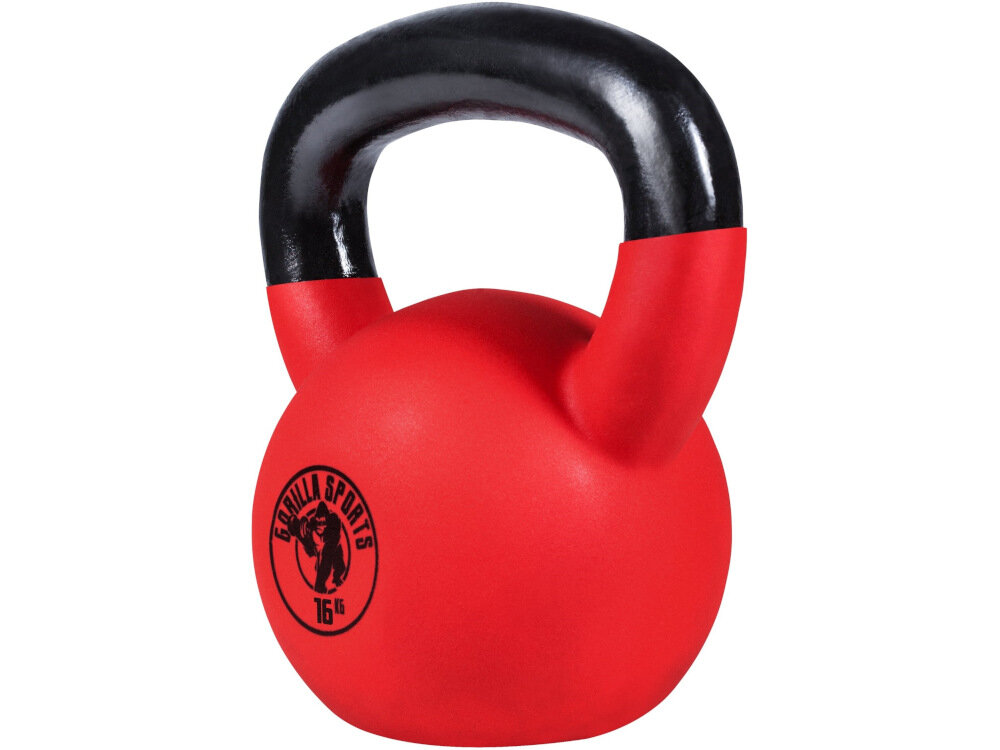 Kettlebell GORILLA SPORTS 3018 16 kg solidna konstrukcja latwe utrzymanie i przechowywanie wodoodpornosc