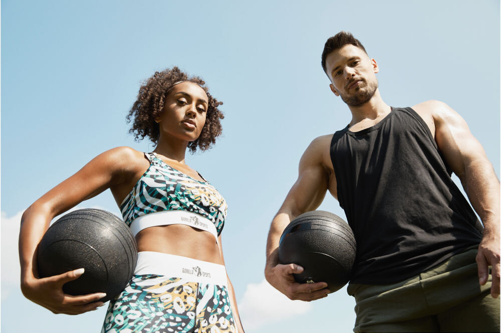 Piłka lekarska GORILLA SPORTS Slamball (5 kg) waga uniwersalne zastosowanie kluby fitness domowa siłownia
